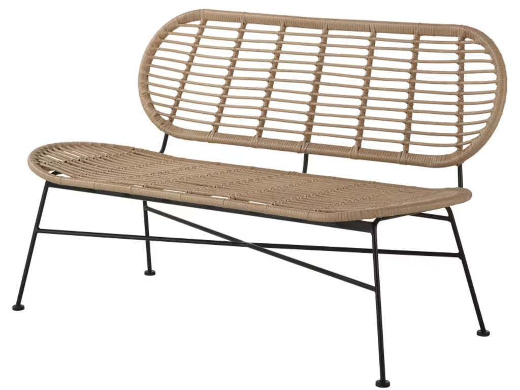 banquette de jardin imitation rotin