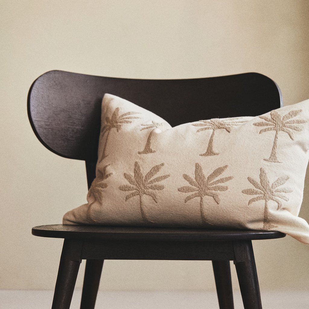 coussin motif palmier