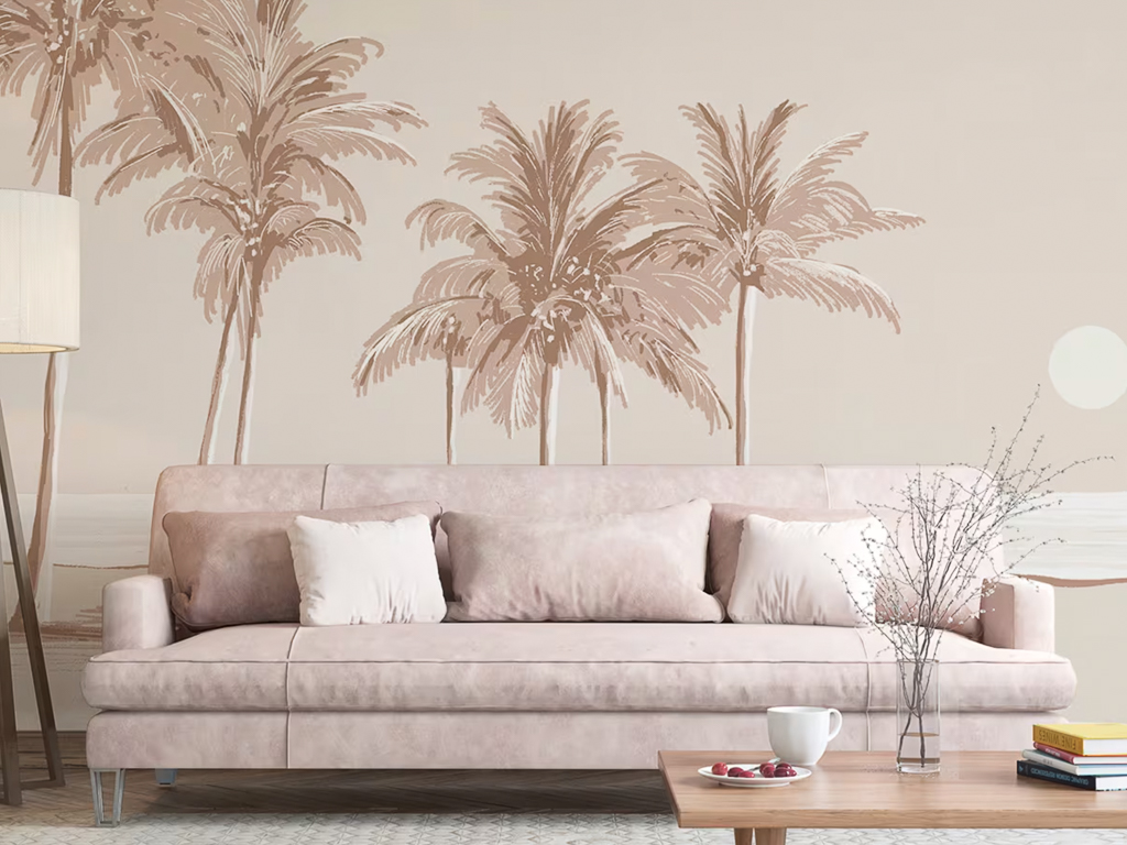 déco motif palmier  papier peint