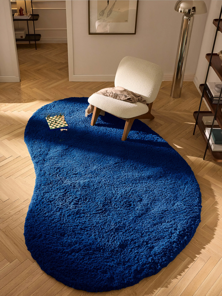décoration beige et bleu indigo