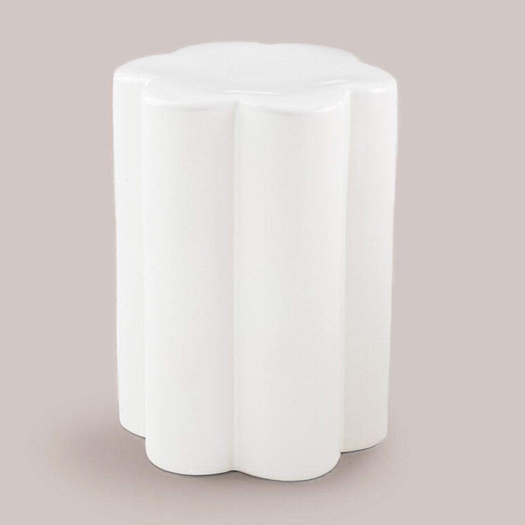bout de canapé en céramique blanche
