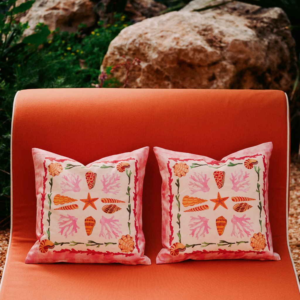 décoration jardin orange et vert