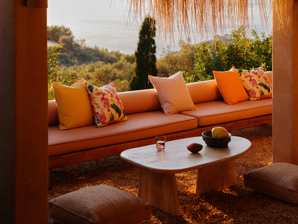 décoration jardin orange et vert