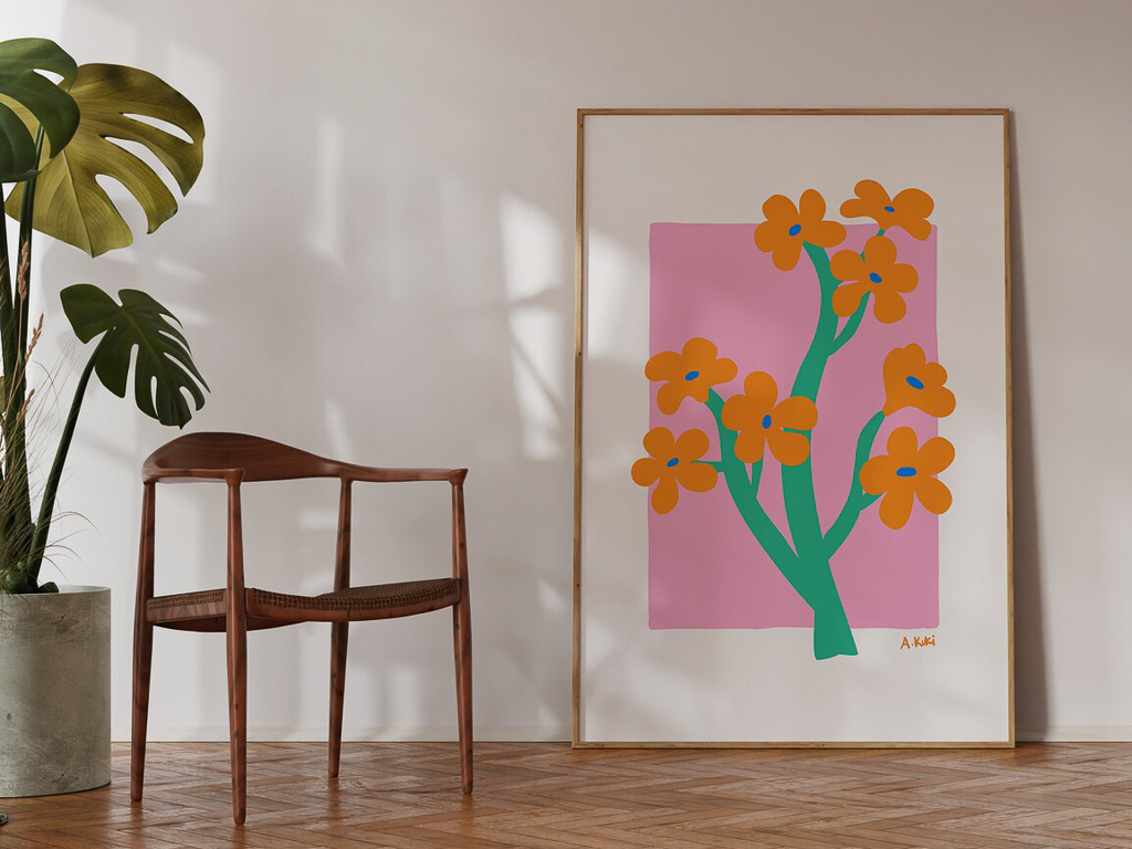 décoration vert orange et rose maison