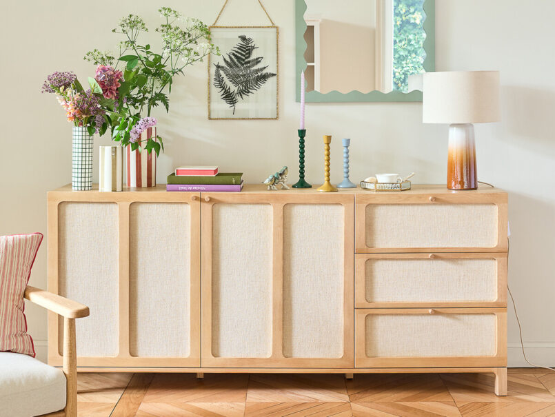 meuble tissu et bois tendance déco 2025