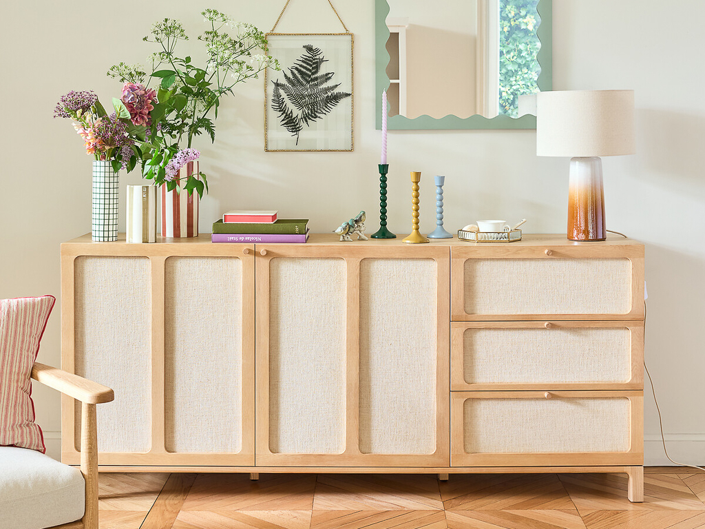 meuble tissu et bois tendance déco 2025