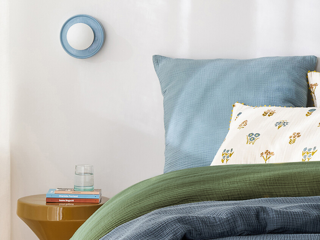 applique céramique bleue