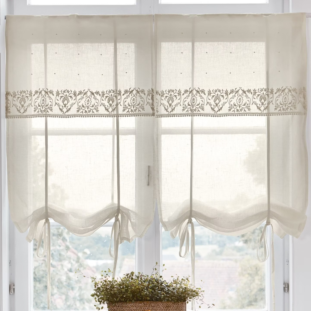 brise bise vintage en lin et dentelle style campagne chic