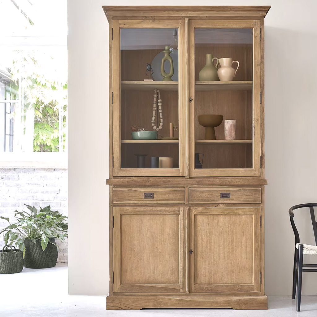 buffet vaisselier en bois campagne chic