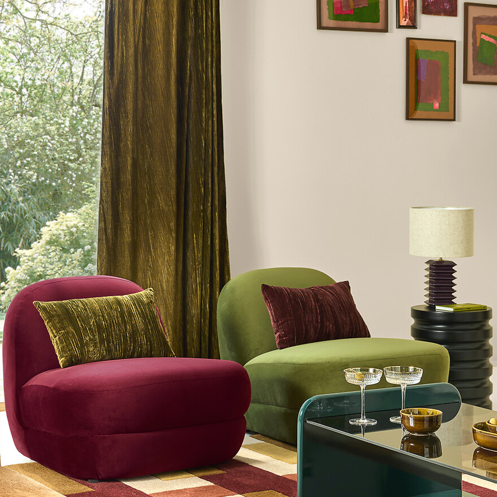 déco bordeaux, vert olive et rose fuchsia