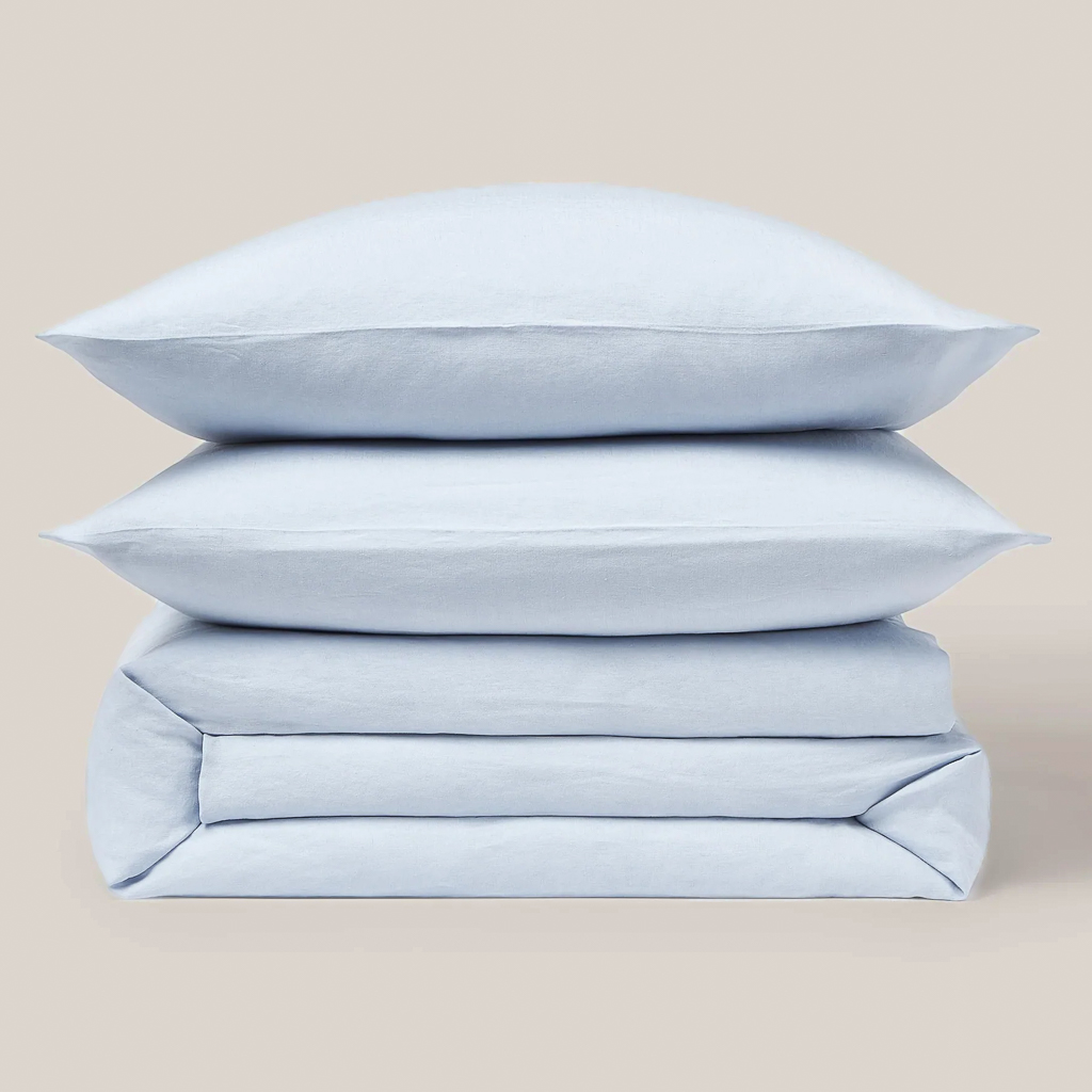 linge d elit bleu ciel en lin