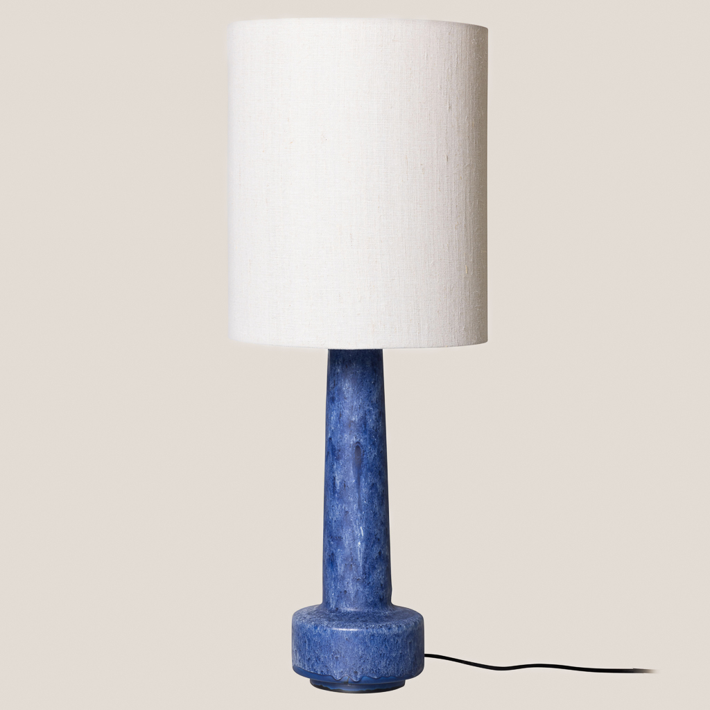lampe vintage bleu et blanc