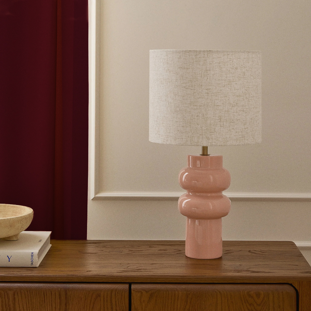 lampe en céramique rose