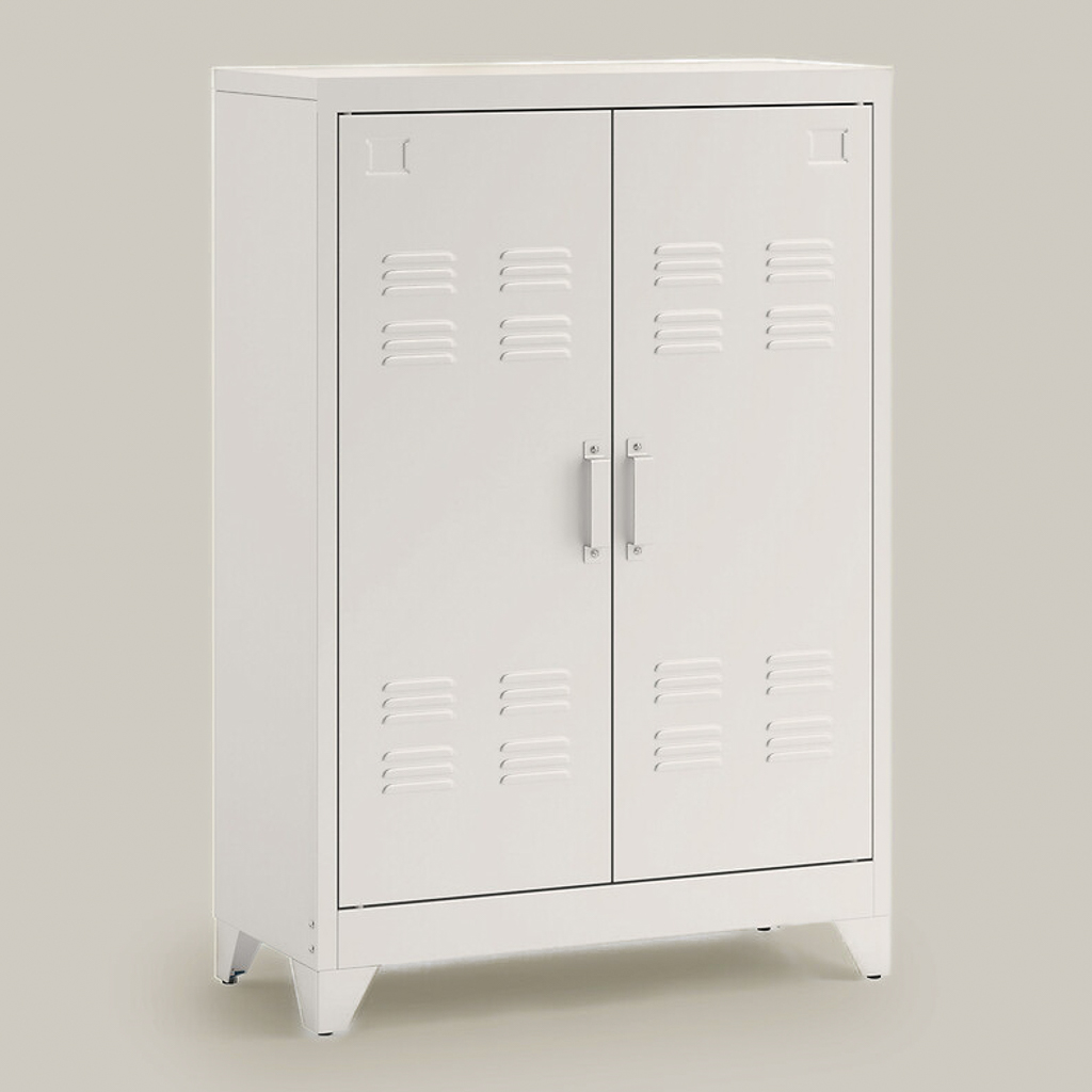 petite armoire en métal blanc pour bureau maison
