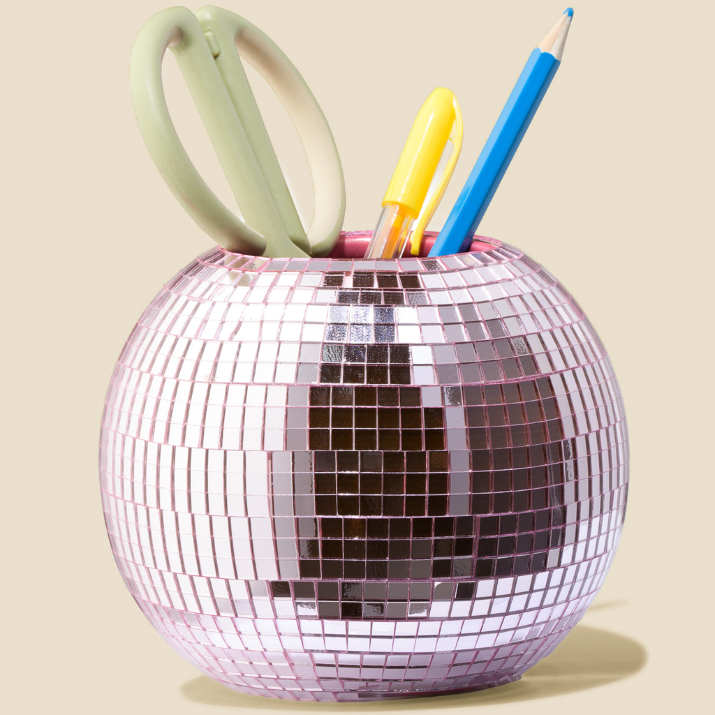 pot à crayons boule à facettes
