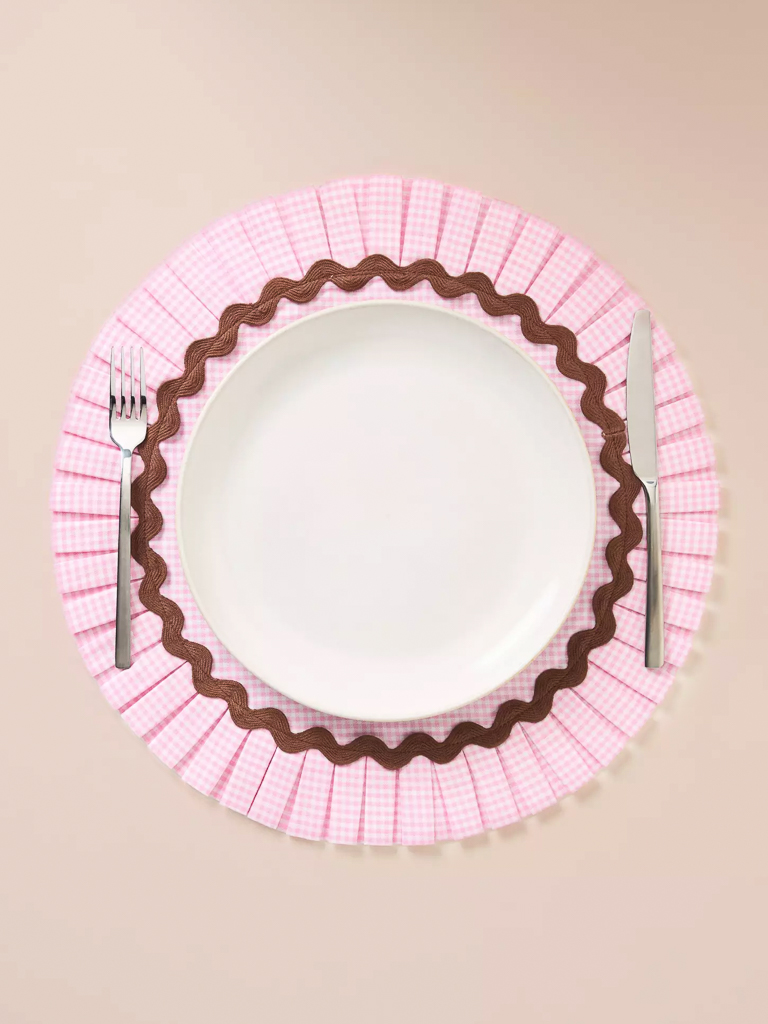set de table rond à plis