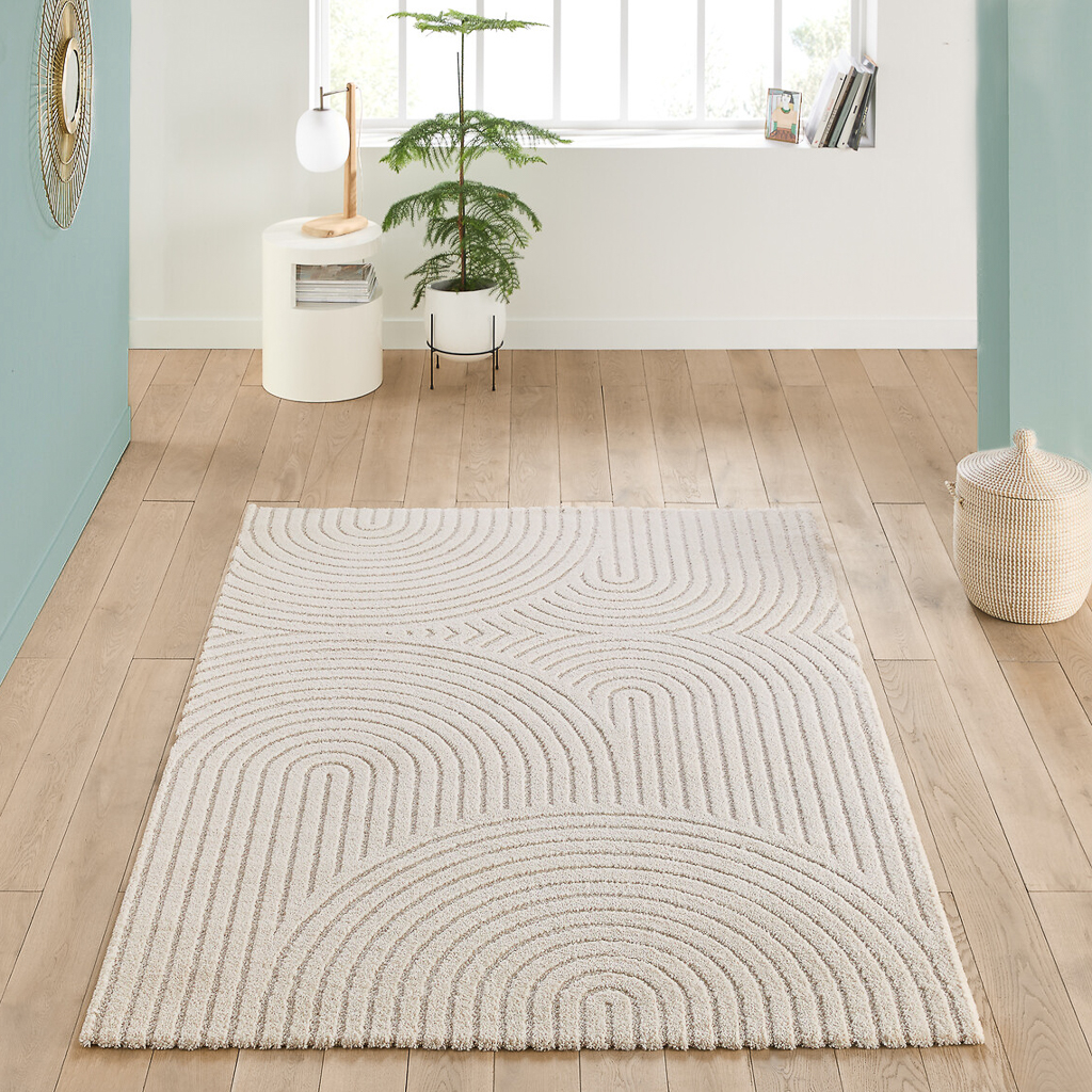 tapis graphique blanc