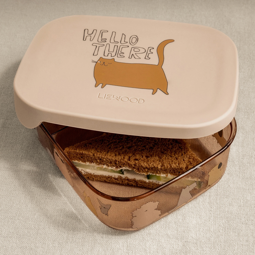 boîte à goûter motif chat