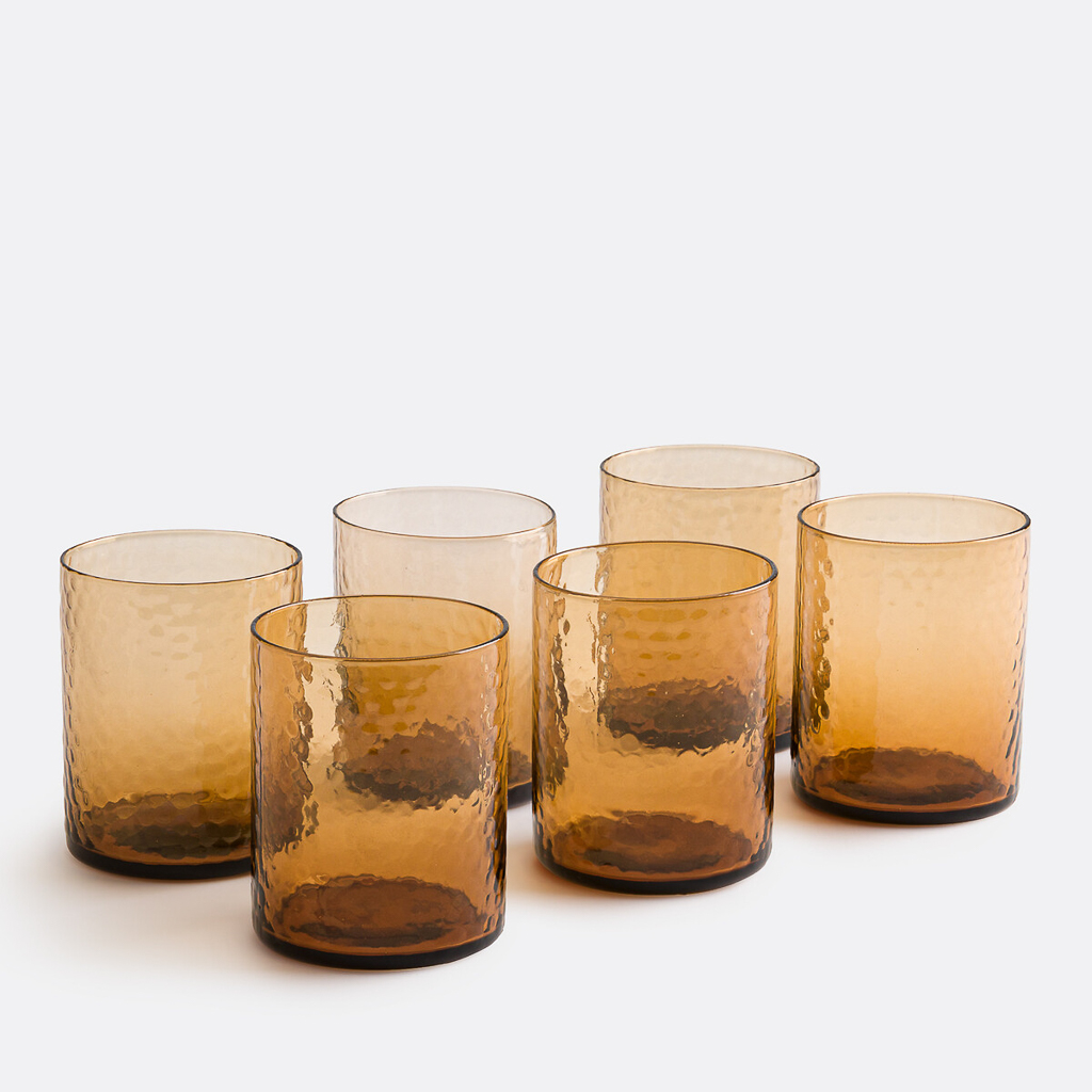 verres à eau ocre