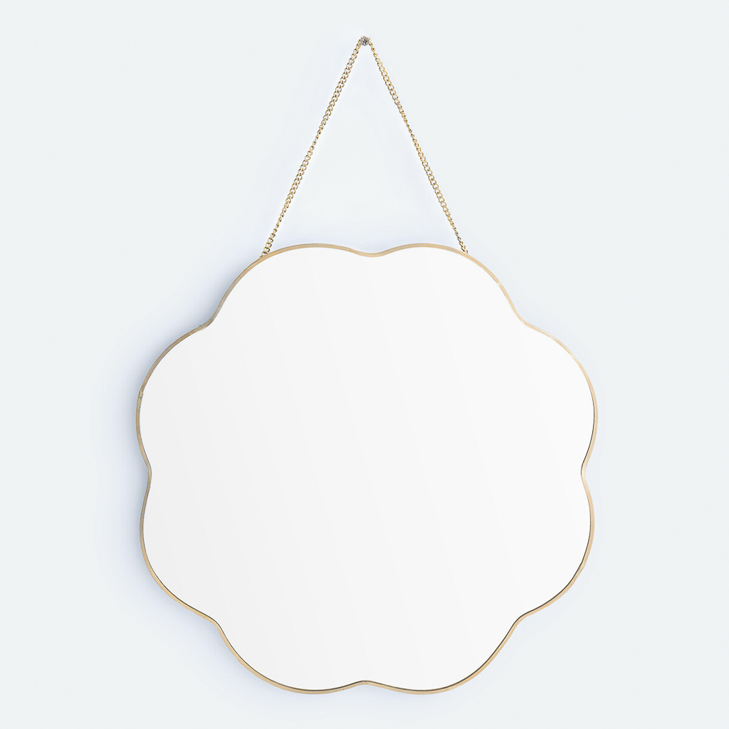 miroir laiton en forme de fleur