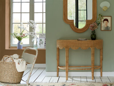 décoration campagne chic ocre et vert sauge