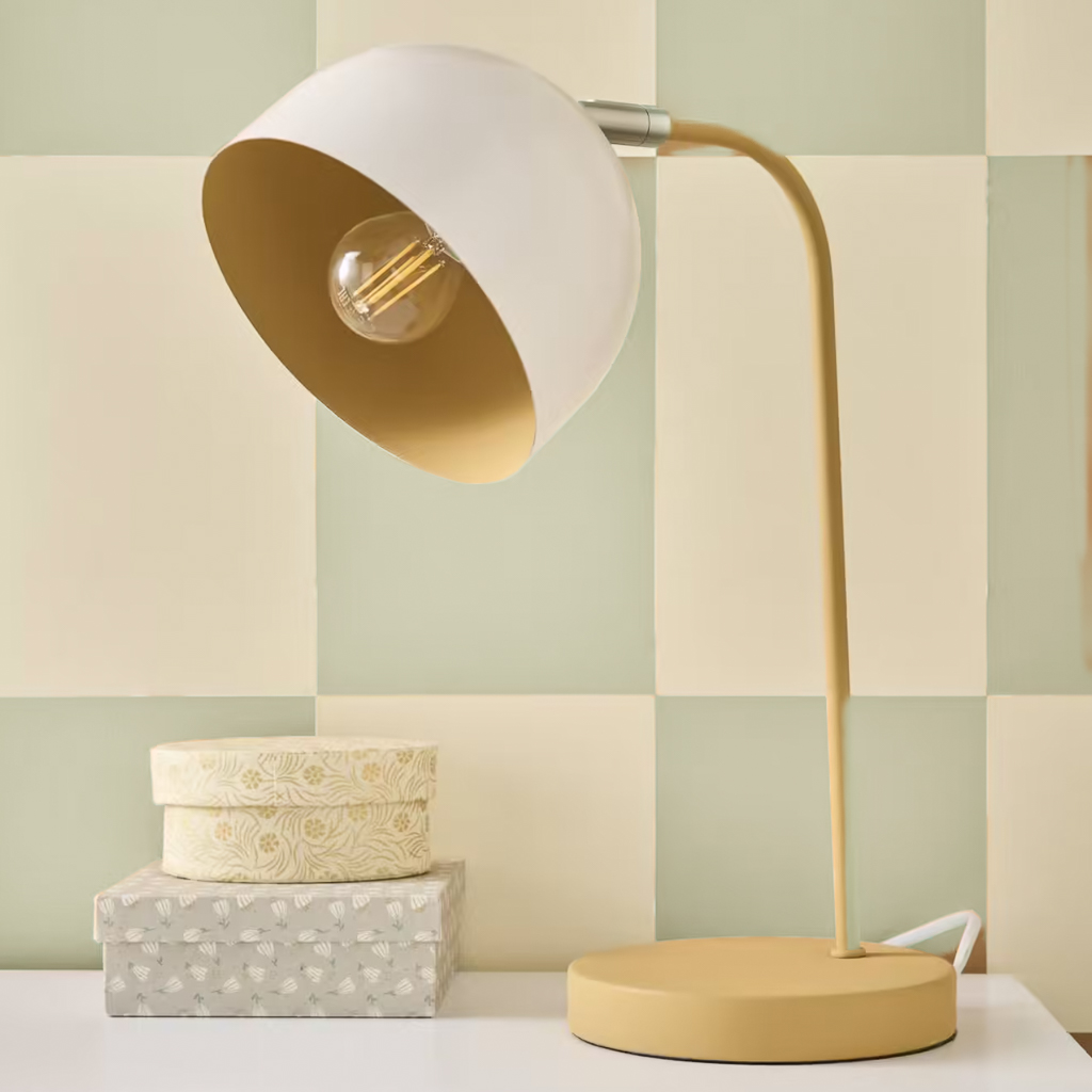 lampe de bureau enfant bicolore jaune et blanc