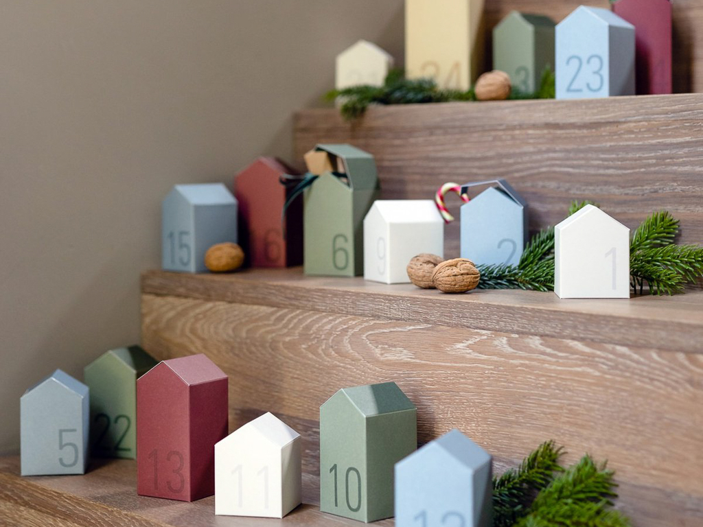 calendrier de l'avent petites maisons à remplir