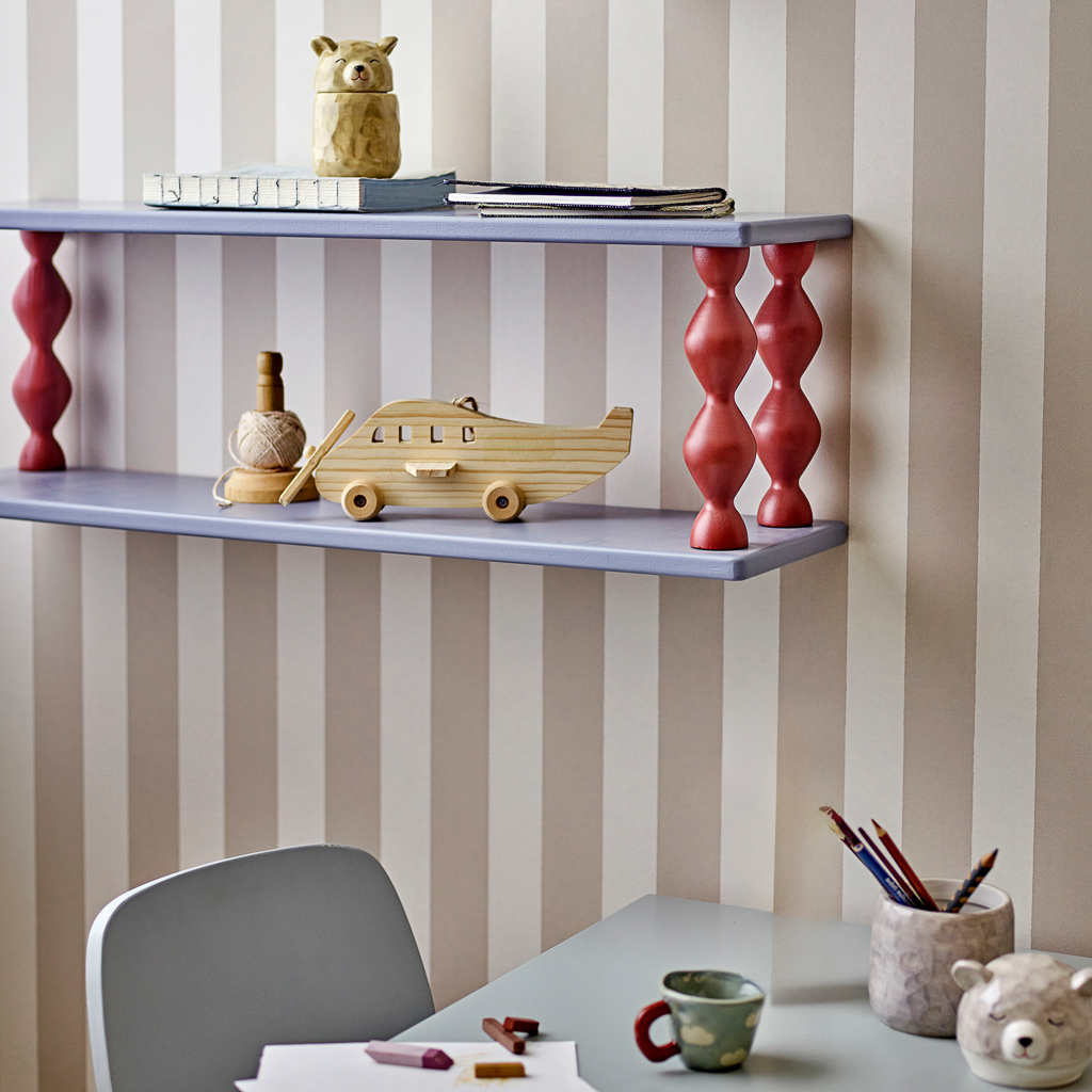 chambre enfant beige rouge bleu