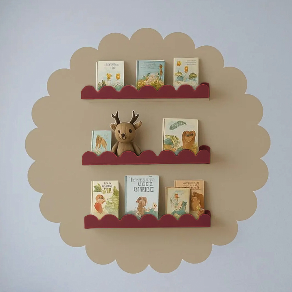 chambre enfant beige rouge bleu