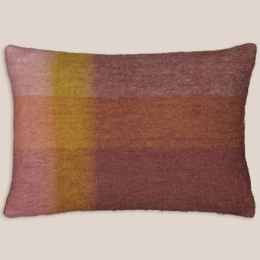 coussin tartan mohair