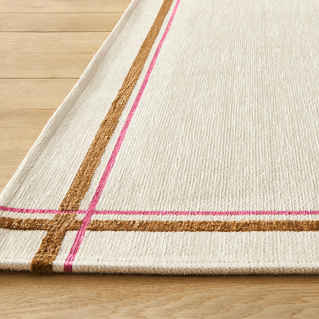 tapis écru rayures