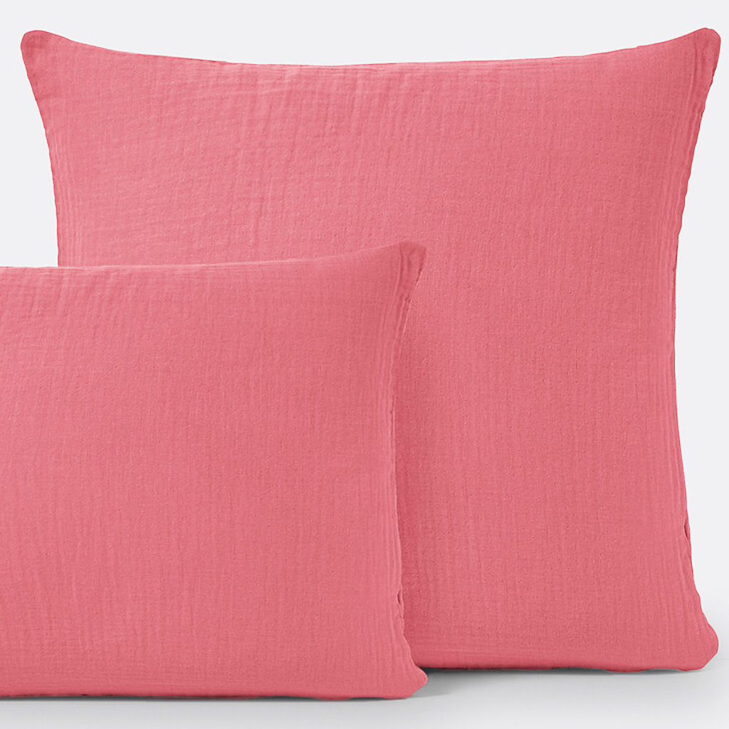 taie d'oreiller en gaze de coton rose