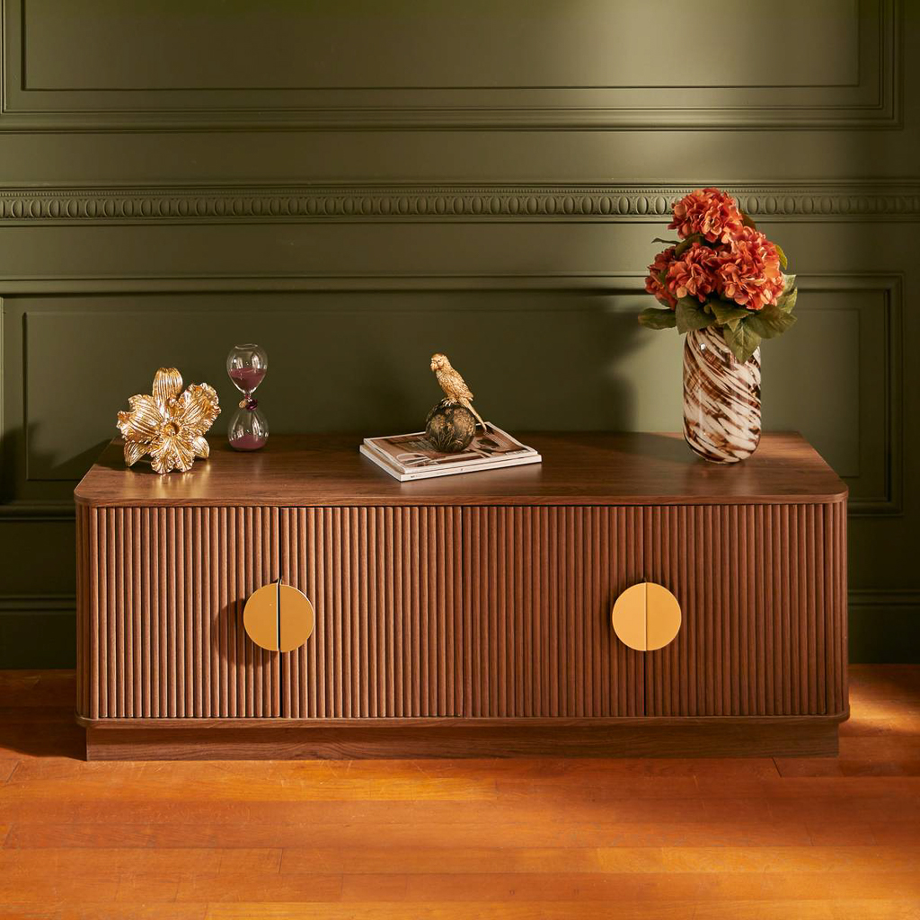 meuble TV en bois inspiration asiatique