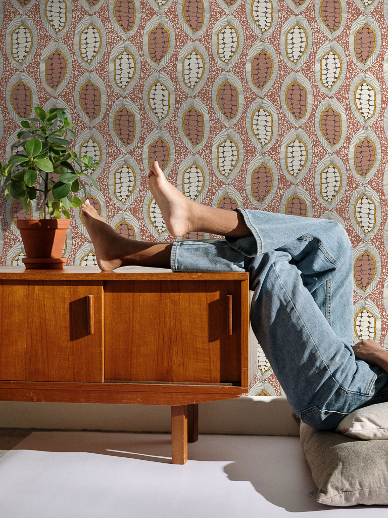 papier peint motif wax