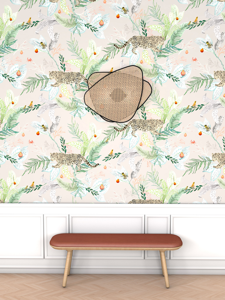 papier peint tropical jaguar