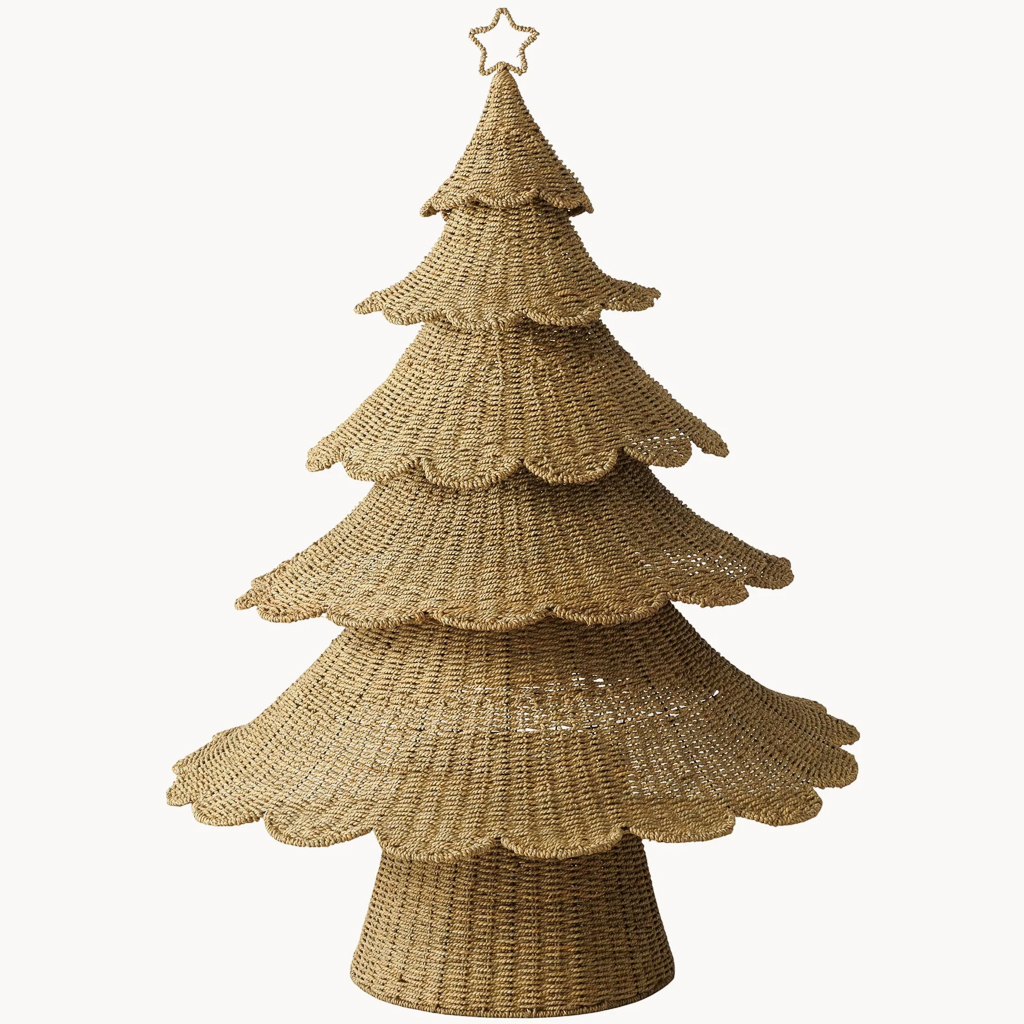 salin de noël en rotin tressé