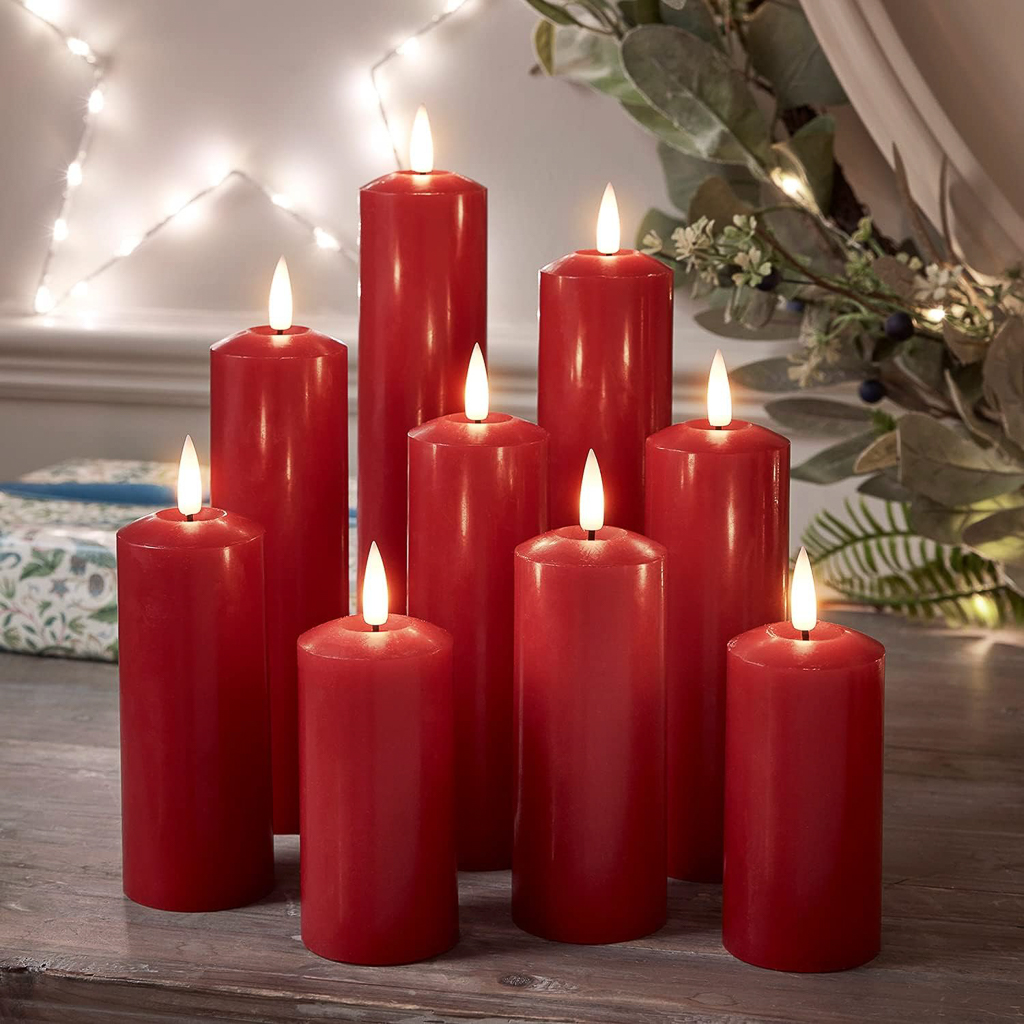 bougies led rouge noël