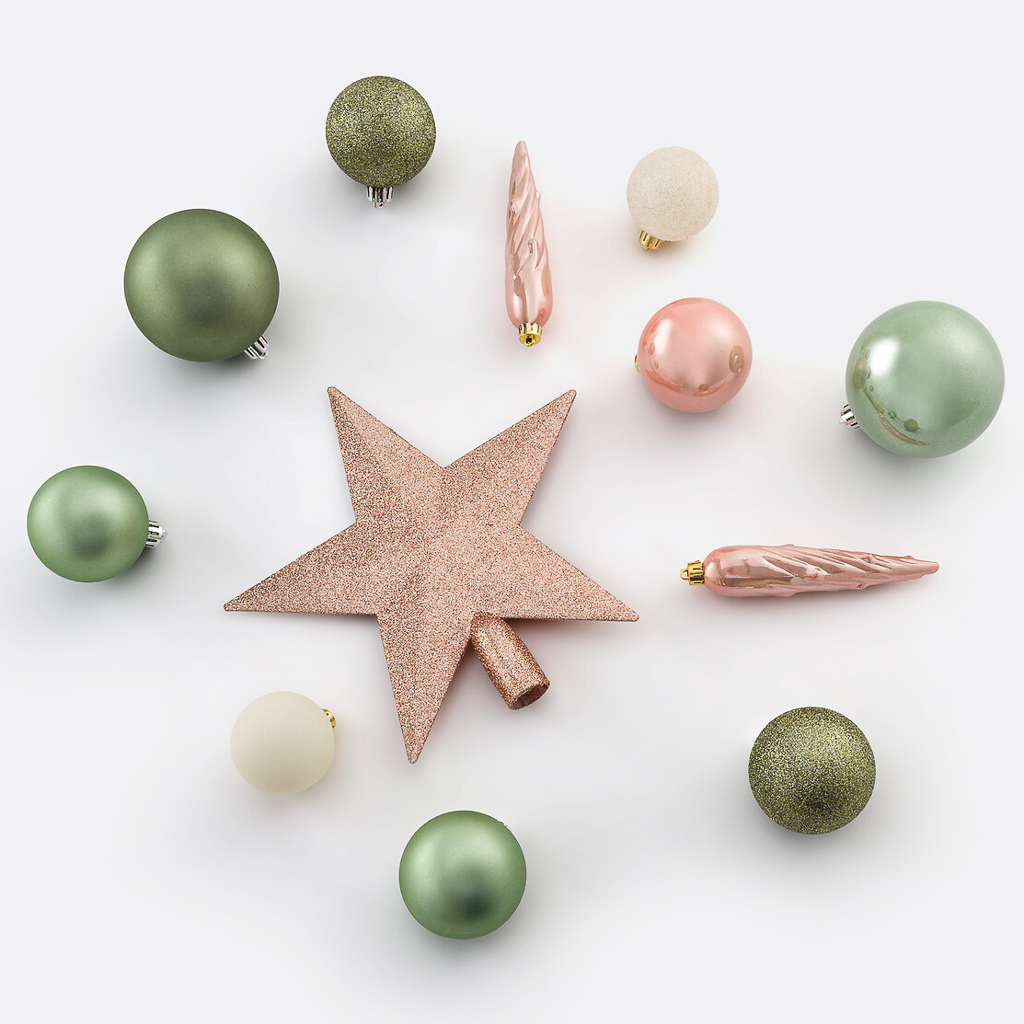 boules de Noël pastel