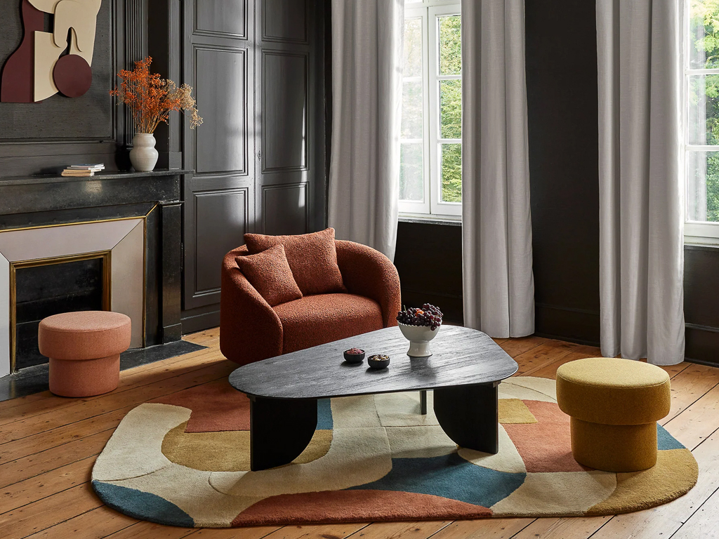 salon coloré mid century