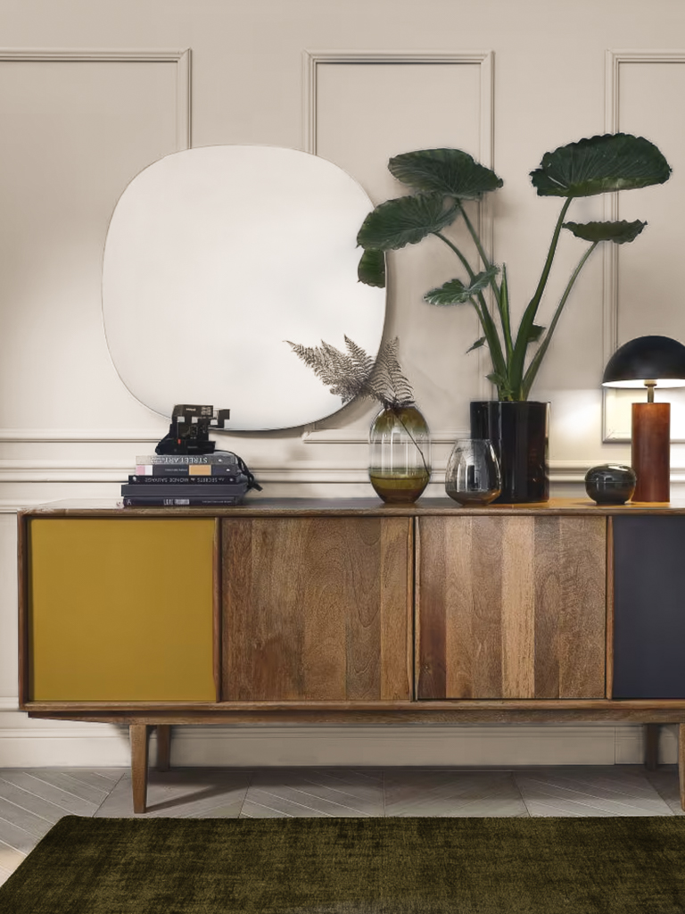 salon coloré mid century modern