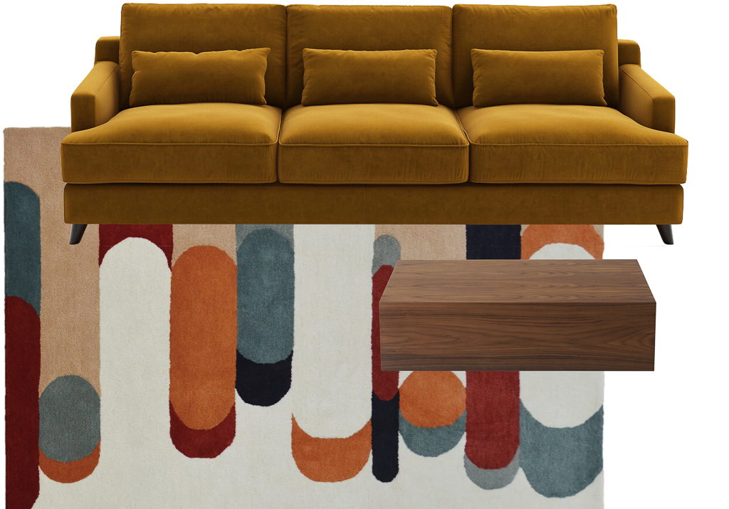 salon coloré mid century