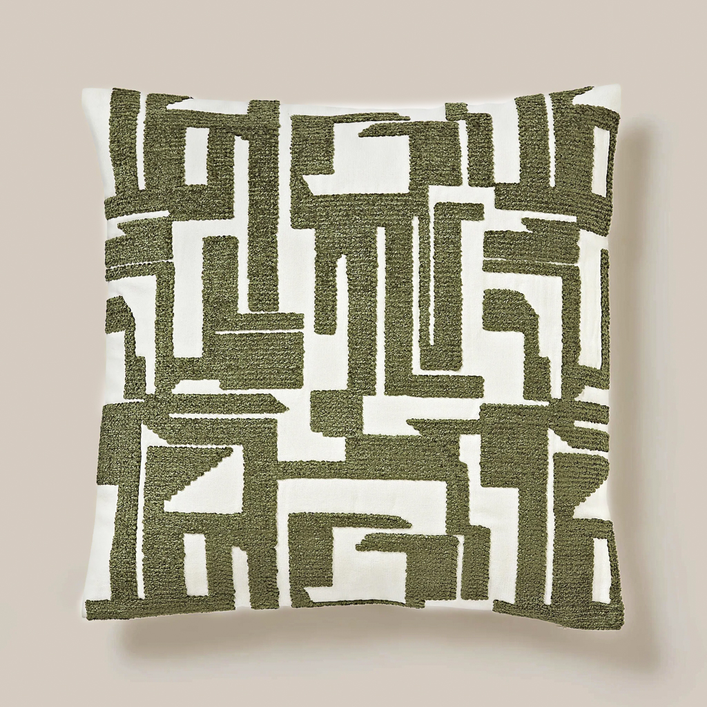 coussin motif mid century