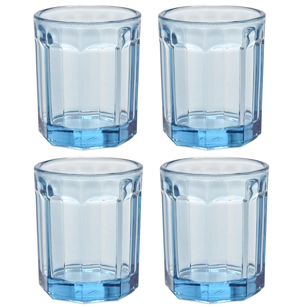 verres à eau bleu ciel
