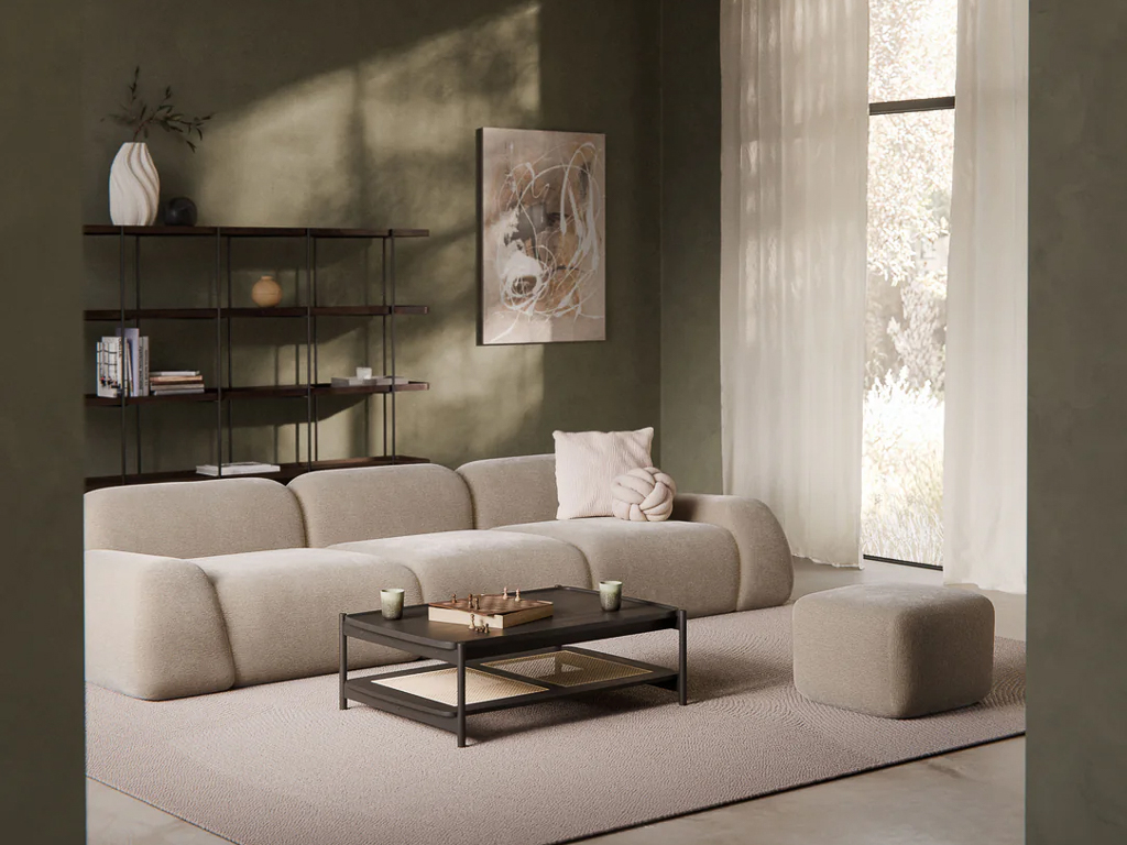 canapé modulable moelleux beige