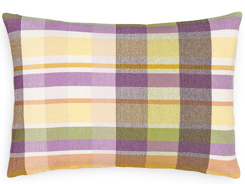 housse de coussin carreaux multicolores