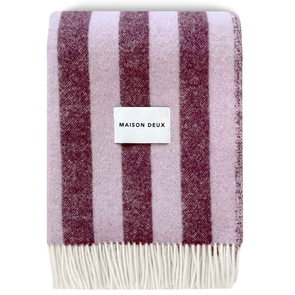 idée cadeau femme plaid rayures en laine