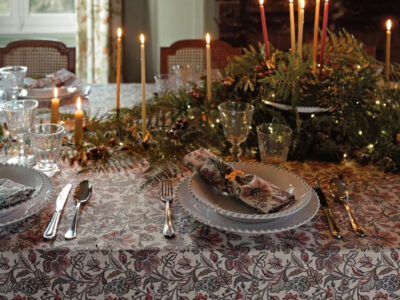 nappe de noël fleurie