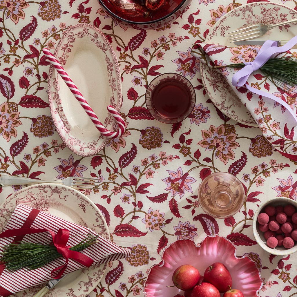 nappe de noël fleurie