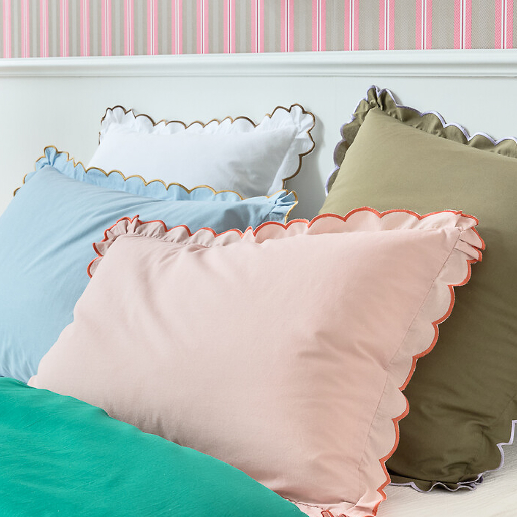 taie d'oreiller couleur festonnée