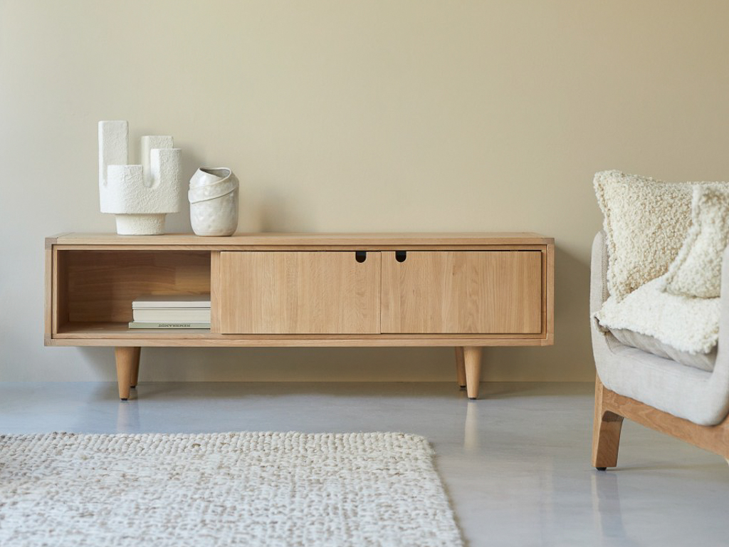 banc tv en bois massif